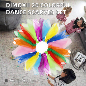 Dimoxii Dance Sensory Scarves Magic Juggling Scarf Children's Close-up Magic Play Rainbow Cloth <strong>Gymnastics</strong> Toy Nylon Ages 2-4 - Product Image 2