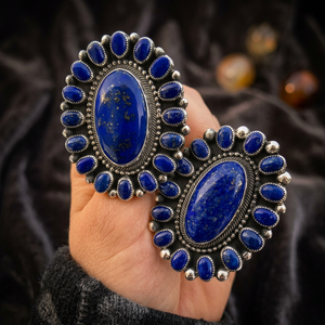 Stunning <b>Lapis</b> <b>Lazuli</b> Bezel Setting Cute 925 Solid Sterling Silver Natural Gemstone <b>Ring</b> Statement Jewelry - Product Image 2