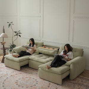 Sofá <span class=keywords><strong>El</strong></span>éctrico Moderno y Sencillo de Tela con Respaldo Alto para Sala de Estar, Asiento Grande sin Límite de Pared, Profundo, Ajustable, Telescópico, Multifuncional, de Madera - Product Image 2