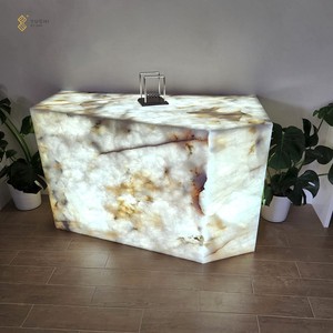 Yushi Backlit thiết kế tinh thể màu trắng tự nhiên quartzit slab mờ rõ ràng quartzit đá quầy <span class=keywords><strong>bar</strong></span> cho nhà bếp - Product Image 2