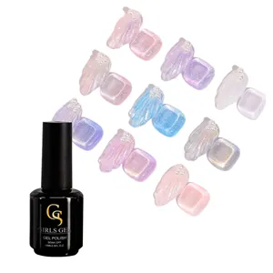 GS Girlsgel Professional High Quality Shining Confetti Mermaid Glliter Soak Off Uv Led Gel Nail Polish