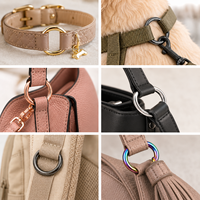 Anneau en métal rose doré pour colliers d'animaux, sangles de sacs et accessoires de maroquinerie