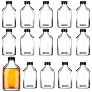 Bouteilles de boissons en verre transparent 50ml/100ml/200ml avec bouchon en aluminium pour lait, eau minérale, jus - Product Image 1