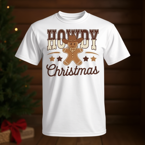 T-shirt Howdy Christmas Gingerbread Western Cowboy, design Rodeo Holiday - Product Image 2