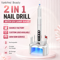 Stylo de manucure rechargeable avec lampe UV LED intégrée, affichage numérique, lime électrique pour soins des ongles