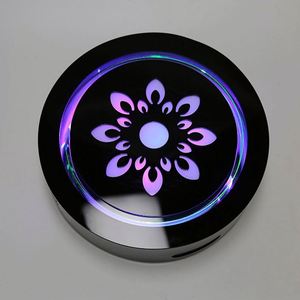 Base de lumière laser pour chicha rechargeable par USB, plateau à effet laser coloré avec rotation à 360 degrés, en métal et verre - Product Image 6