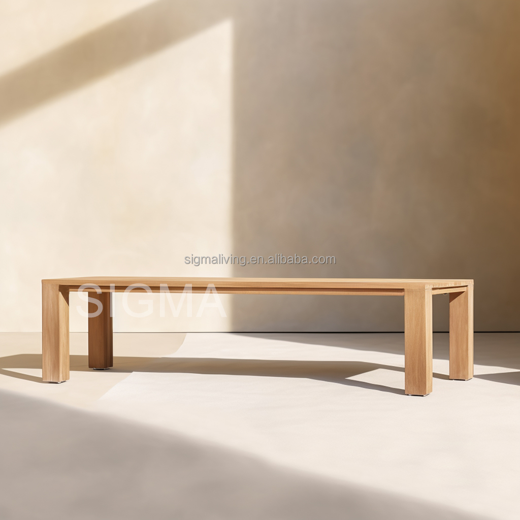 Custom garden outdoor furniture set rectangle table handcrafted all weather teak wooden dining chair