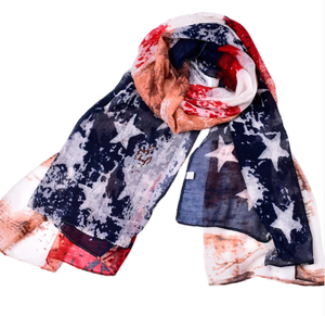Hiyab Personalizado con Impresión Digital para Mujer, 100% Chifón, Bufanda con la Bandera Americana - Product Image 2