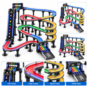 OEM ODM Piste de course de billes intelligente multi-pistes, personnalisable en couleur, taille et logo, avec fonction de démarrage par tour de balles et de jeu de simulation de piste - Product Image 2