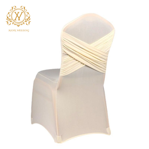 Housse de chaise de banquet blanche unie en polyuréthane et spandex extensible tout compris pour mariage et hôtel - Product Image 5