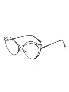 NWOGLSS T1545, <span class=keywords><strong>Gafas</strong></span> <span class=keywords><strong>de</strong></span> <span class=keywords><strong>Sol</strong></span> Unisex con Marco Metálico Estilo Ojo <span class=keywords><strong>de</strong></span> Gato, Anti Luz Azul UV400, Montura Completa, Diseño Irregular - Product Image 4
