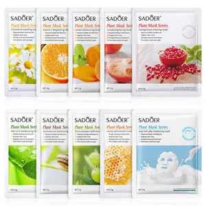 Manufacturer Custom Orange VC Aloe Soft Skin Deep Moisturizing Sodium Hyaluronic Acid Whitening Face Beauty Facial Mask Sheets