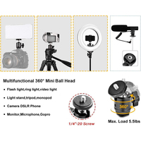 Pince Super Crab de Haute Qualité avec Vis 1/4, Rotule Mini 360°, Support de Fixation Rapide pour Trépied Appareil Photo DSLR