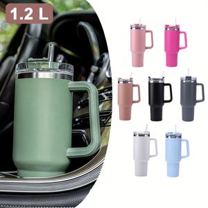 Gobelet isotherme en acier inoxydable pour bureau et voyage, avec poignée et paille, grande capacité, isolation thermique 12-24 heures, OEM/ODM - Product Image 4