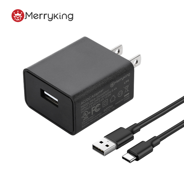 Merryking 5v 2.4a Usb Adapter 5v 2a Usb-a to Usb-c Cables for Audio/video Power Supply Applications