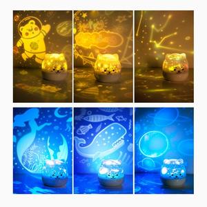 Cute Dog Cartoon NightLightBedroom Cartoon Sea World Projector <b>Bluetooth</b> <b>Speaker</b> Desk Lamp Bedside Decor for Kids Birthday Gift - Product Image 6
