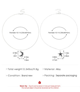 Coppia di gioielli stile Punk Vintage smalto nero olio irregolare liquido di fusione a mezzaluna <span class=keywords><strong>stella</strong></span> set collana pendente per gli amanti - Product Image 6