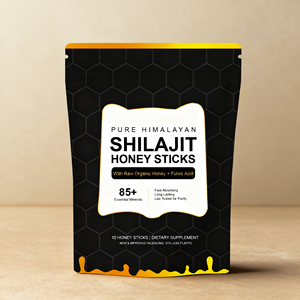 Palitos de miel de Shilajit del Himalaya puro más vendido de calidad superior con más de 85 minerales traza suplemento de grado dorado para hombres 10 palos - Product Image 1