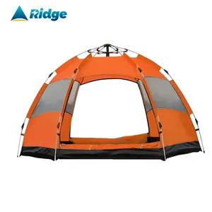 קמפינג אוהל עמיד למים 6-8Person קל התקנה מהירה כיפת משושה אוהל, שכבה כפולה כרזה יכול לשמש כמו פופ עד שמש צל