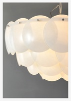 Lustre en verre rond moderne lumière luxe salon décor blanc suspension lampe pour salle à manger salon chambre