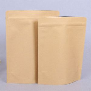 Custom logo 2026 Wholesale <b>Bag</b> Brown Color Food Pouches Mylar Aluminum Foil Lined Paper <b>Bags</b> Promotional Pack - Product Image 3