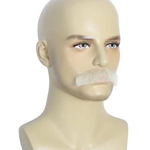 Barba e baffi finti realistici in capelli umani biondi per uomo, con pizzo invisibile annodato a mano, per cosplay e feste in maschera - Product Image 3