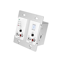 Transmisor de Audio Dante Bluetooth de 2 Canales con Panel de Pared y Entrada/Salida RCA y de 3.5mm