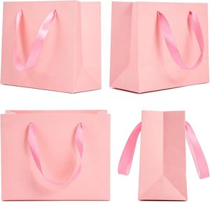 Wholesale Private <b>Label</b> Light Pink Luxury Recyclable Handle Paper Shopping Bag Makeup Package Cosmetic <b>Gift</b> Bag - Product Image 4