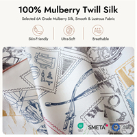 Foulard en soie de mûrier 6A à motif timbre postal rétro personnalisé, échantillonnage rapide en 7 jours, faible MOQ, étiquette personnalisée, ourlet roulé à la main