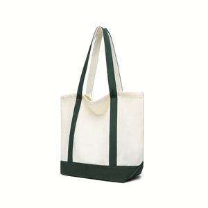 Custom <b>Large</b> <b>Canvas</b> Tote <b>Bag</b> with Solid Color Pattern Portable Minimalist Shoulder Shopping <b>Bag</b> - Product Image 3