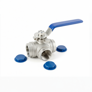 Venta de Liquidación COVNA B2B, Válvula de Bola de 3 Vías de Acero Inoxidable de Temperatura Media de 1000 WOG PSI, DN40 DN50, Upvc/Latón/Acero Inoxidable - Product Image 3