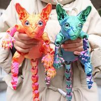 Premium 3D-Gedruckte Bewegliche Katze - Neue Bewegliche Katzen-Dekoration für Kunst- und Spielzeugläden - Design Bewegliche Katzenpuppe |   Einzigartiges Deko-Geschenk