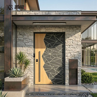 Porte de sécurité en aluminium de haute qualité de style moderne USA avec mécanisme pivotant pour entrée résidentielle