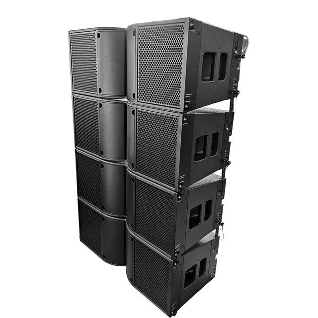 DBK Dual 12 Inch Line Array Speaker with Dual 18 Inch Subwoofers Large Music Festival Concert Complete PA Audio Sound Equipment