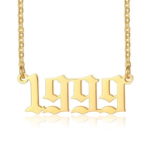 Gioielli alla Moda, Collana con Ciondolo a Forma di Numeri, Placcata in Oro 18K, in Acciaio Inossidabile, per Donne - Product Image 6
