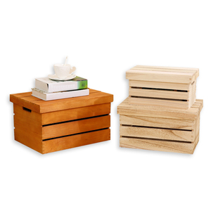 <span class=keywords><strong>Antique</strong></span> Custom Màu Rau Thùng Lưu Trữ Hộp Gỗ Crate Box Với Nắp - Product Image 3