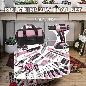 Juego de Herramientas Eléctricas Inalámbricas de 20 V, 236 Piezas, Kit de Herramientas para el Hogar para Mujer, Bolsa Rosa, Kit de Destornillador Eléctrico para Bricolaje - Product Image 2