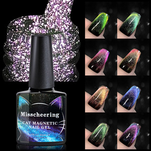 Vernis à ongles gel effet œil de chat diamant réfléchissant, effet cristal laser, longue tenue, brillance éclatante, pour usage professionnel en salon de manucure - Product Image 2