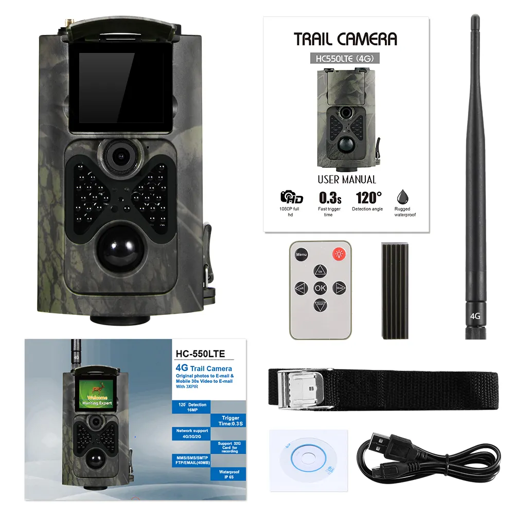 Hunting Camera HC-550LTE Full Size Photo & Video Transmission Digital Video Camera Photo-Traps 4G FDD-LTE Hunting Trail Camera