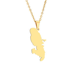 Collare De Acero inoxidable mappa della martinica con città collana con ciondolo gioielli in acciaio inossidabile collana con mappa della francia - Product Image 5