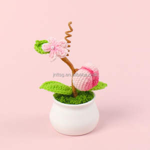 Nouvel Arrivage Délicat Multicolore Fleur au Crochet <span class=keywords><strong>Arbre</strong></span> Fruitier Plante en Pot Vente en Gros Tricoté en Laine Longue Durée Nouvel An Chinois - Product Image 6