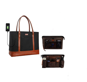 <span class=keywords><strong>Borsa</strong></span> tote per laptop da donna, <span class=keywords><strong>borsa</strong></span> da insegnante con porta USB, <span class=keywords><strong>borsa</strong></span> da lavoro grande, adatta per laptop da 15,6 pollici - Product Image 2