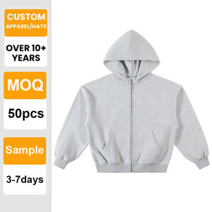Sweat-shirt à capuche unisexe surdimensionné de qualité supérieure avec broderie personnalisée en dégradé, fermeture éclair, 400 GSM, vente en gros - Product Image 1