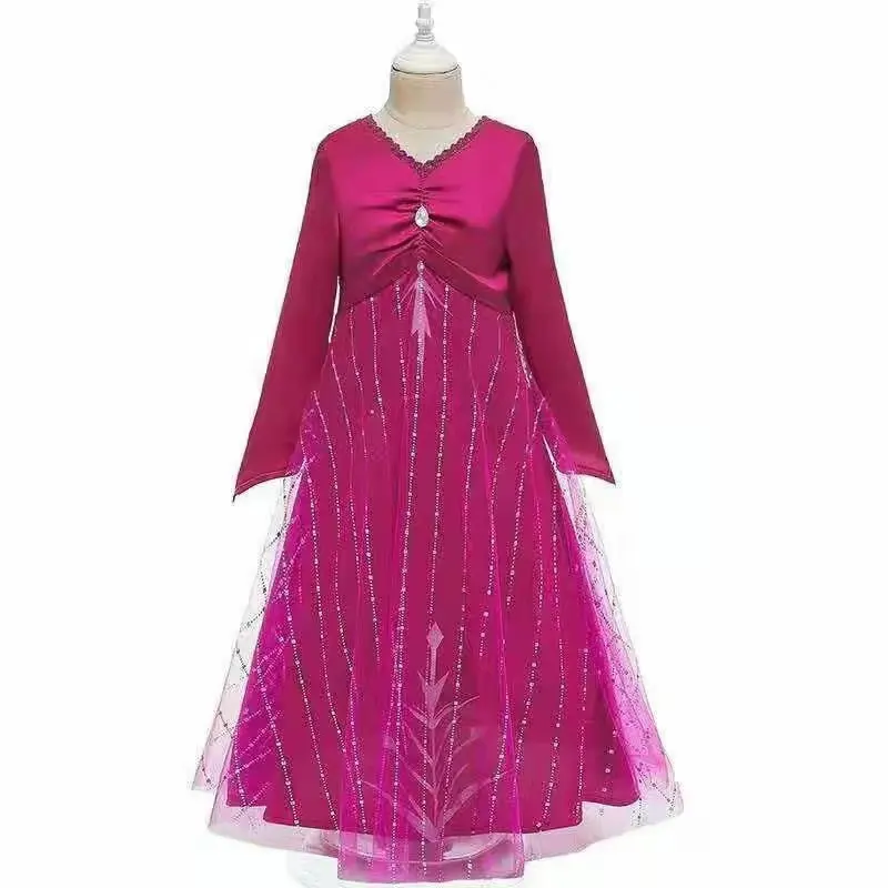 Vestido de boda de Elsa y Anna para niñas, disfraz para Fiesta infantil, vestidos de princesa, D0148