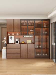 Luxury Dining Room Furniture Modern Wooden <b>Glass</b> Display <b>Rack</b> <b>Wine</b> Cabinet - Product Image 2