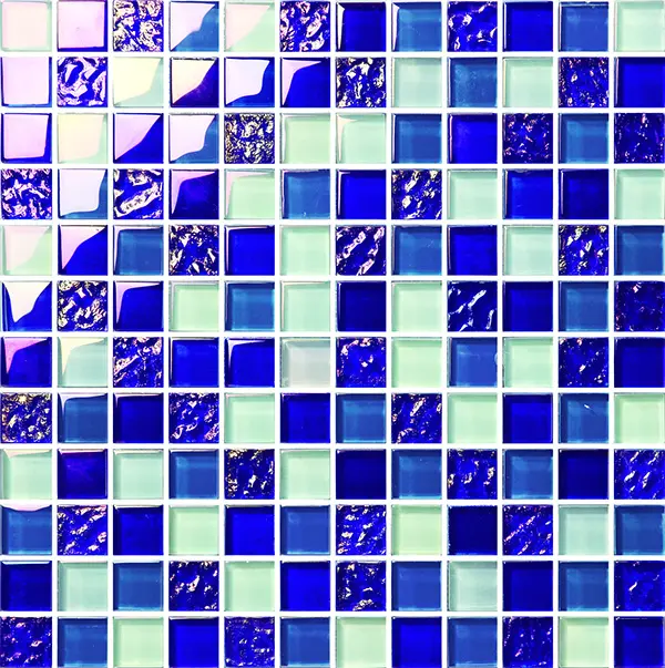 Mosaïque murale de fond bleu cuisine salle de bain carreaux de verre vente en gros