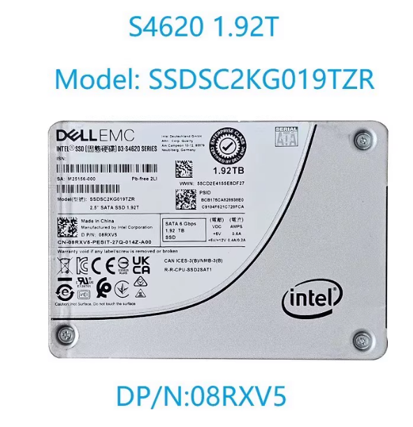 Intel S4620 1.92T   3.84T   2.5" SATA 6G MU TLC SSD SSDSC2KG019GZR   8RXV5