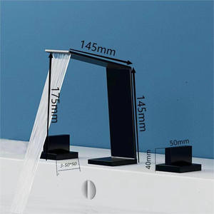 <span class=keywords><strong>Grifo</strong></span> de Baño Moderno de Alta Resistencia con Válvula Cerámica de 3 Orificios, Mezclador de <span class=keywords><strong>Lavabo</strong></span> de Cascada Antifugas Montado en Cubierta con Núcleo de Latón - Product Image 6