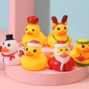 Juguete de baño de pato de goma con sonido USSE para Navidad, con opción de logotipo personalizado, para niños y niñas de 0 a 24 meses, regalo para baby showers - Product Image 3