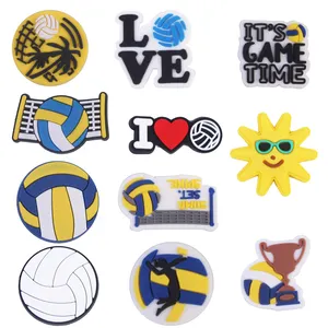 2024 New Arrival Wholesale online store best seller PVC Custom Design cartoon Volleyball clog Shoe Charms Decoration Accessories